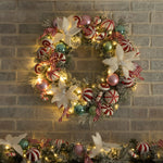Load image into Gallery viewer, Clovi Brad Schmidt Hard Candy Holiday Wreath, Christmas, 26”, LED Lights
