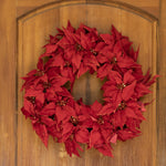 Load image into Gallery viewer, Clovi Brad Schmidt Everglow Poinsettia Wreath, Christmas, 26”, 160 Lights
