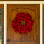 Load image into Gallery viewer, Clovi Brad Schmidt Everglow Poinsettia Wreath, Christmas, 26”, 160 Lights
