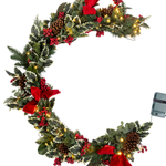 Load image into Gallery viewer, Clovi Brad Schmidt Winter Holly &amp; Berries Christmas Garland, 6’, LED Lights
