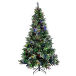Load image into Gallery viewer, Clovi 7.5FT Lighted Snowfall Scotch Pine Tree, 500 Lights, No-Shed Flocking
