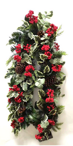 Load image into Gallery viewer, 6FT Cordless Winter Holly &amp; Berries Garland

